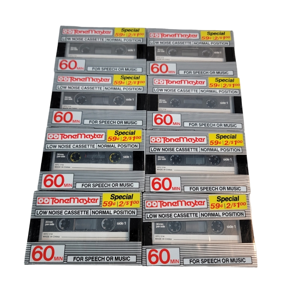 ToneMaster Low Noise Cassette Normal Position Blank Media Cassette 60 Min (8)